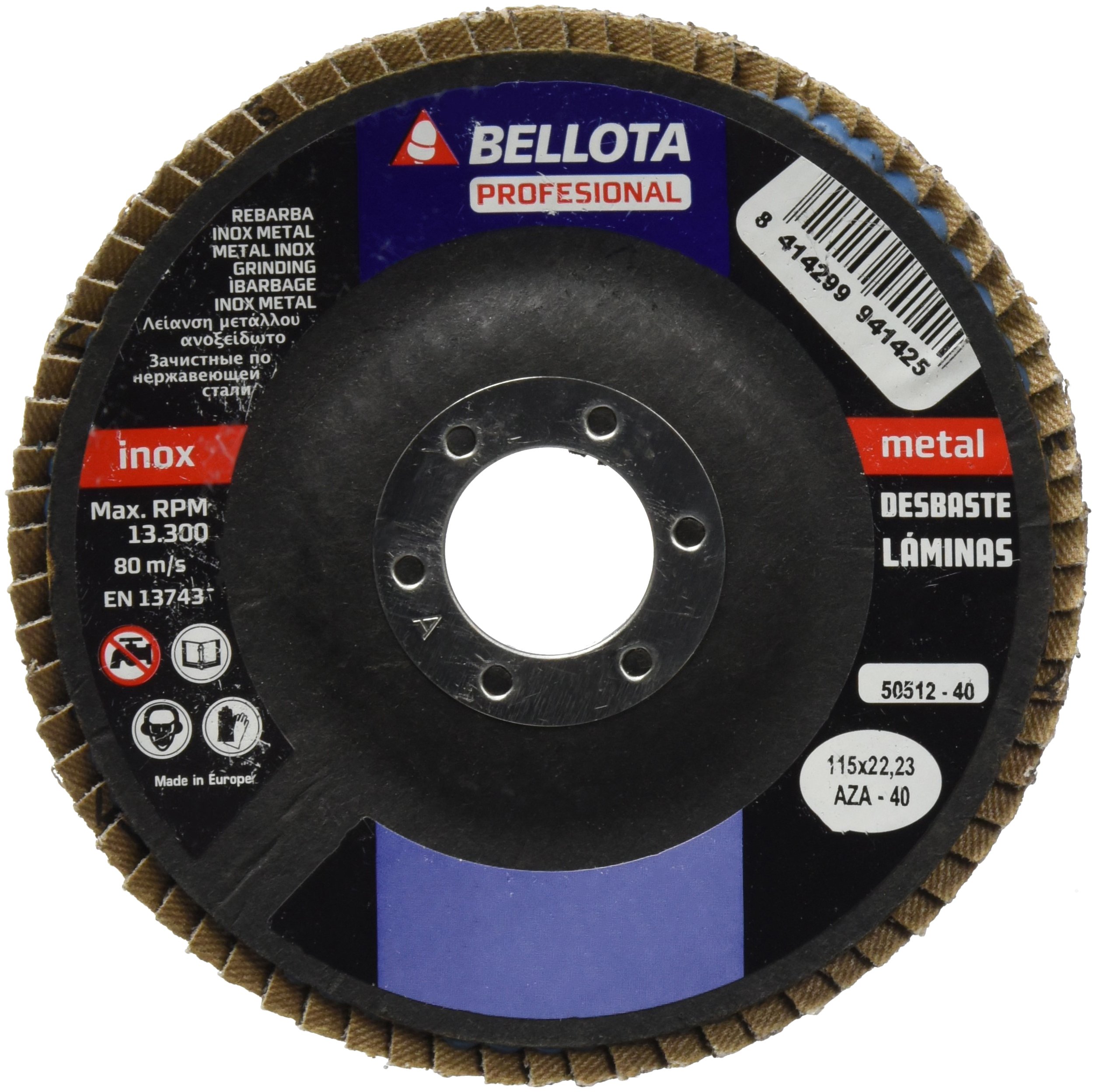 bellota-50512-120-disco-de-l-minas-zirconio-115-mm-grano-az120-para-inox image 2