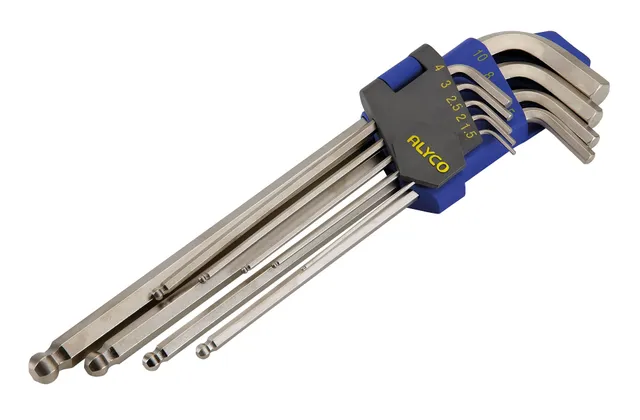 alyco-tools-juego-de-llaves-allen-profesionales-con-punta-de-bola-1-5-10-mm-9-pi image 1