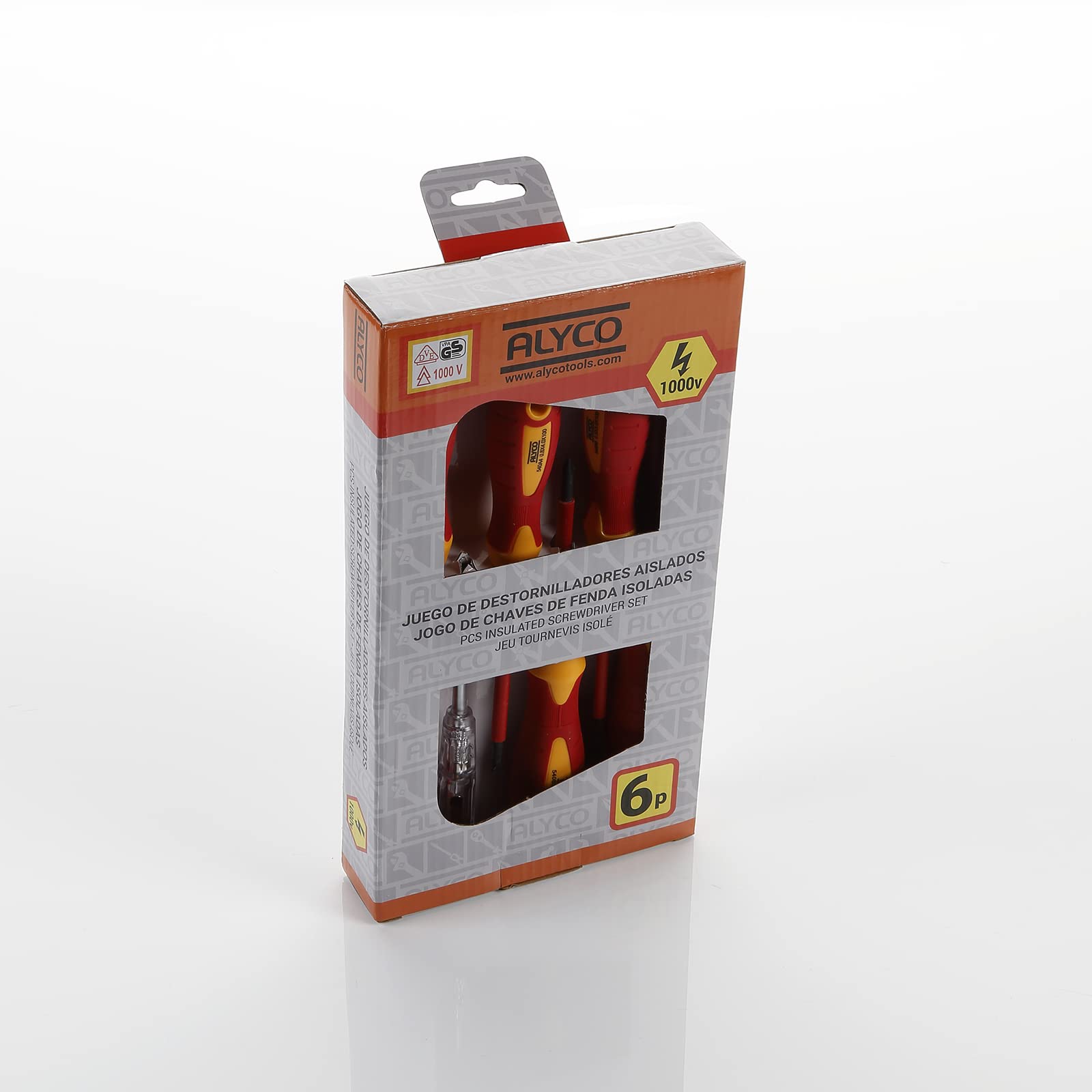 alyco-orange-170446-juego-5-destornilladores-aislados-1000v-tester image 2