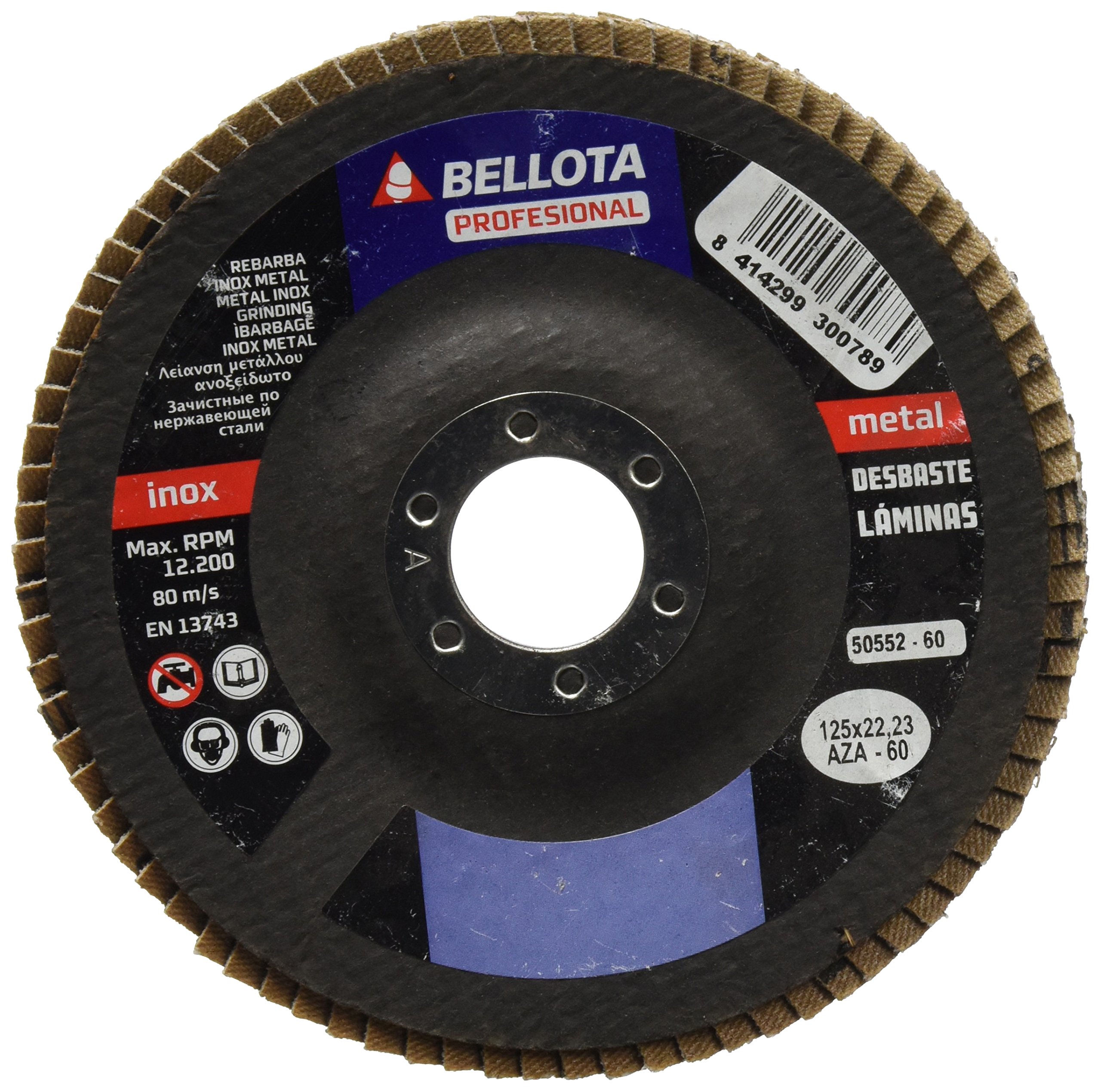 bellota-50552-60-disco-de-l-minas-125-mm-grano-az60-inox-metal image 1