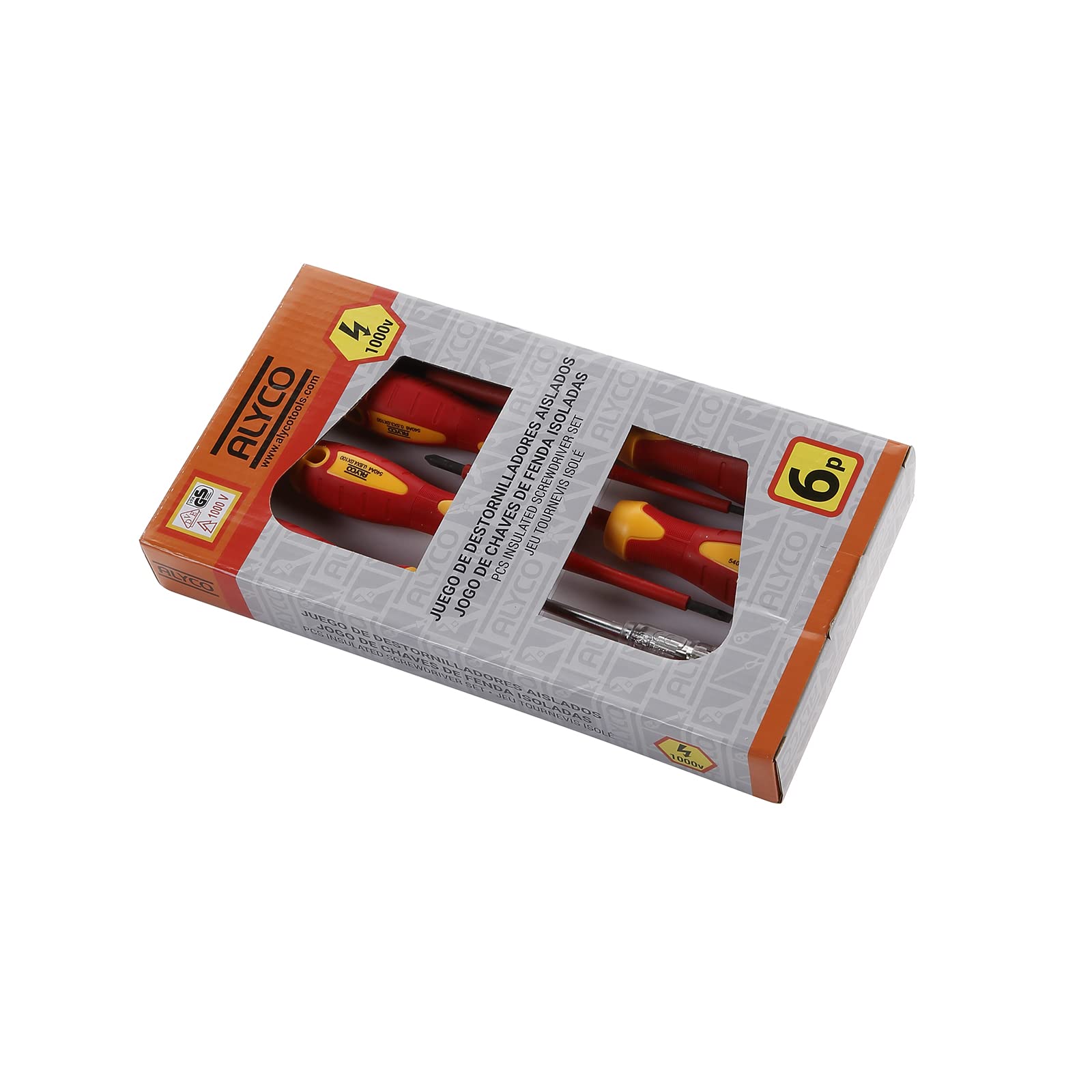 alyco-orange-170446-juego-5-destornilladores-aislados-1000v-tester image 1
