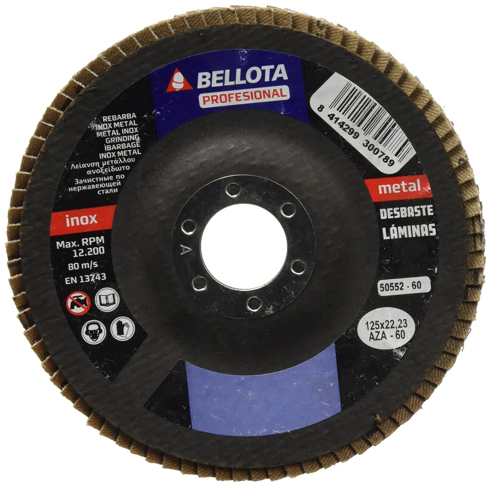 bellota-50552-60-disco-de-l-minas-125-mm-grano-az60-inox-metal image 1