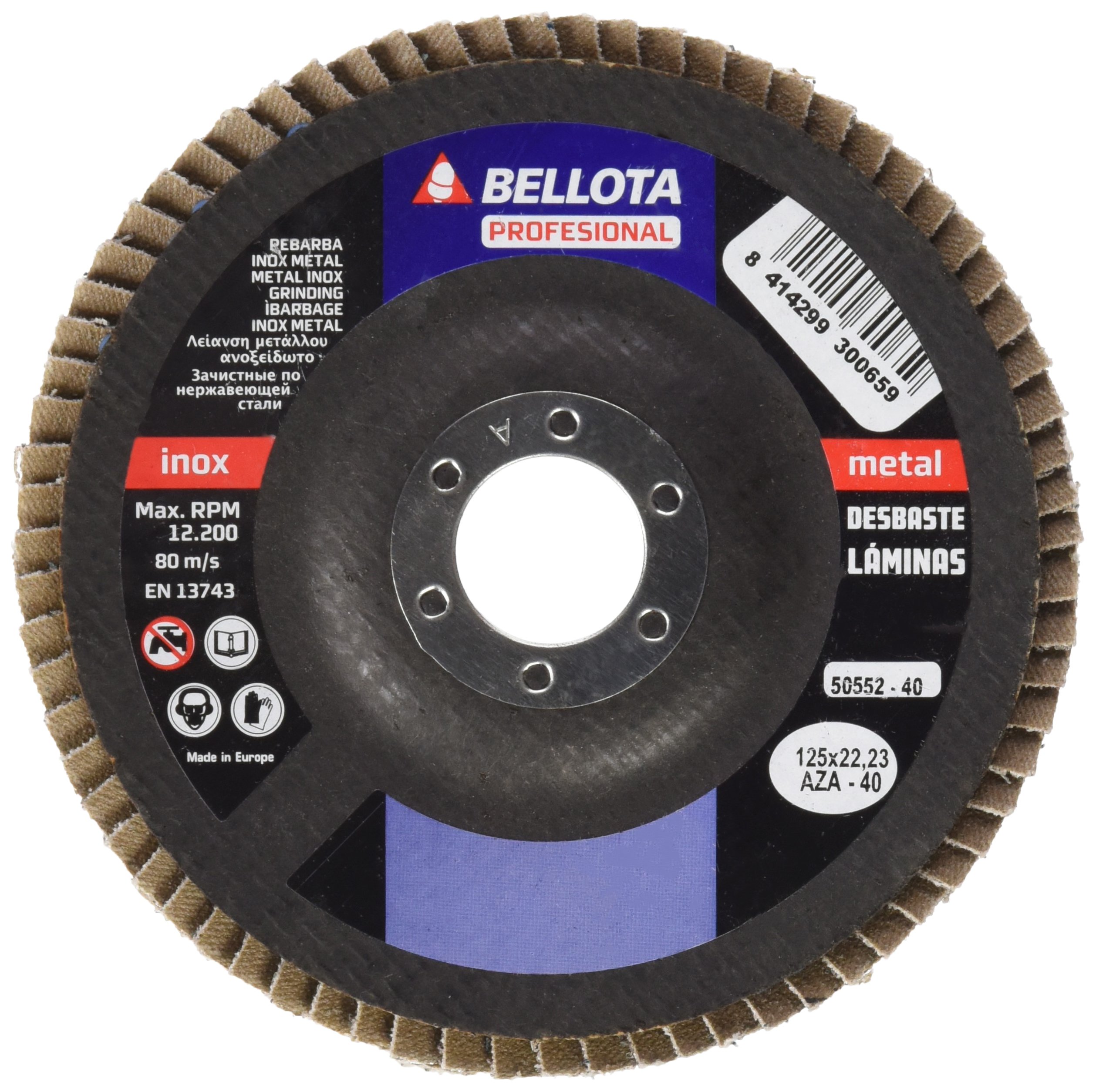 bellota-50552-40-disco-de-l-minas-zirconio-125-mm-grano-az60-para-inox image 1