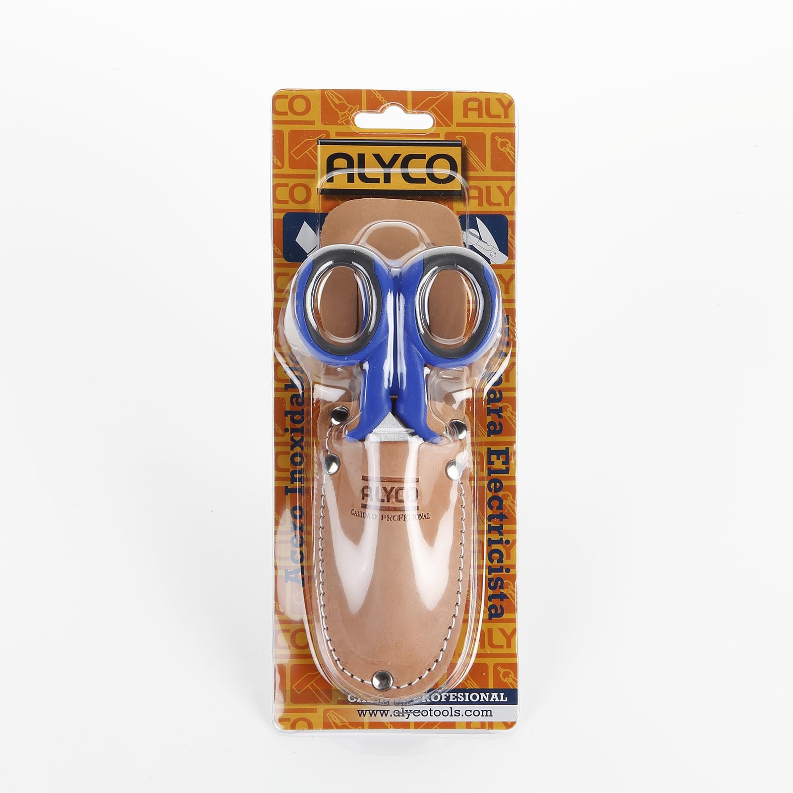alyco-108020-kit-tijera-electricista-cuchillo-pelacables-cuero image 2