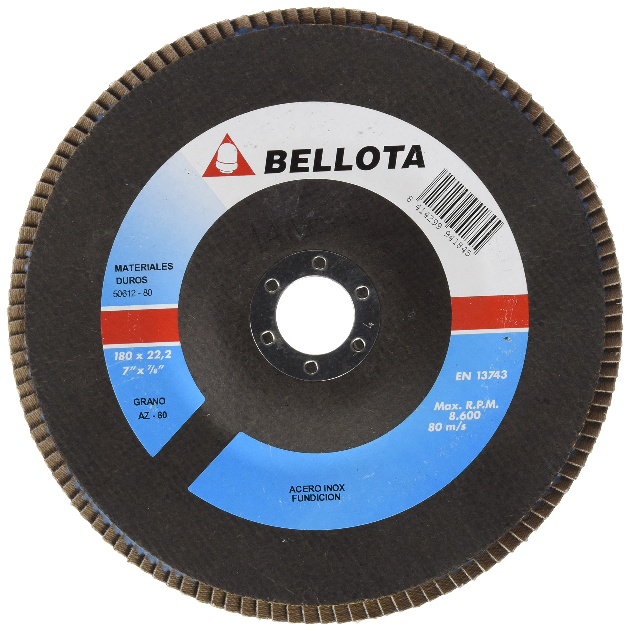 bellota-50612-80-disco-de-l-minas-180-mm-grano-az80-inox-metal image 1