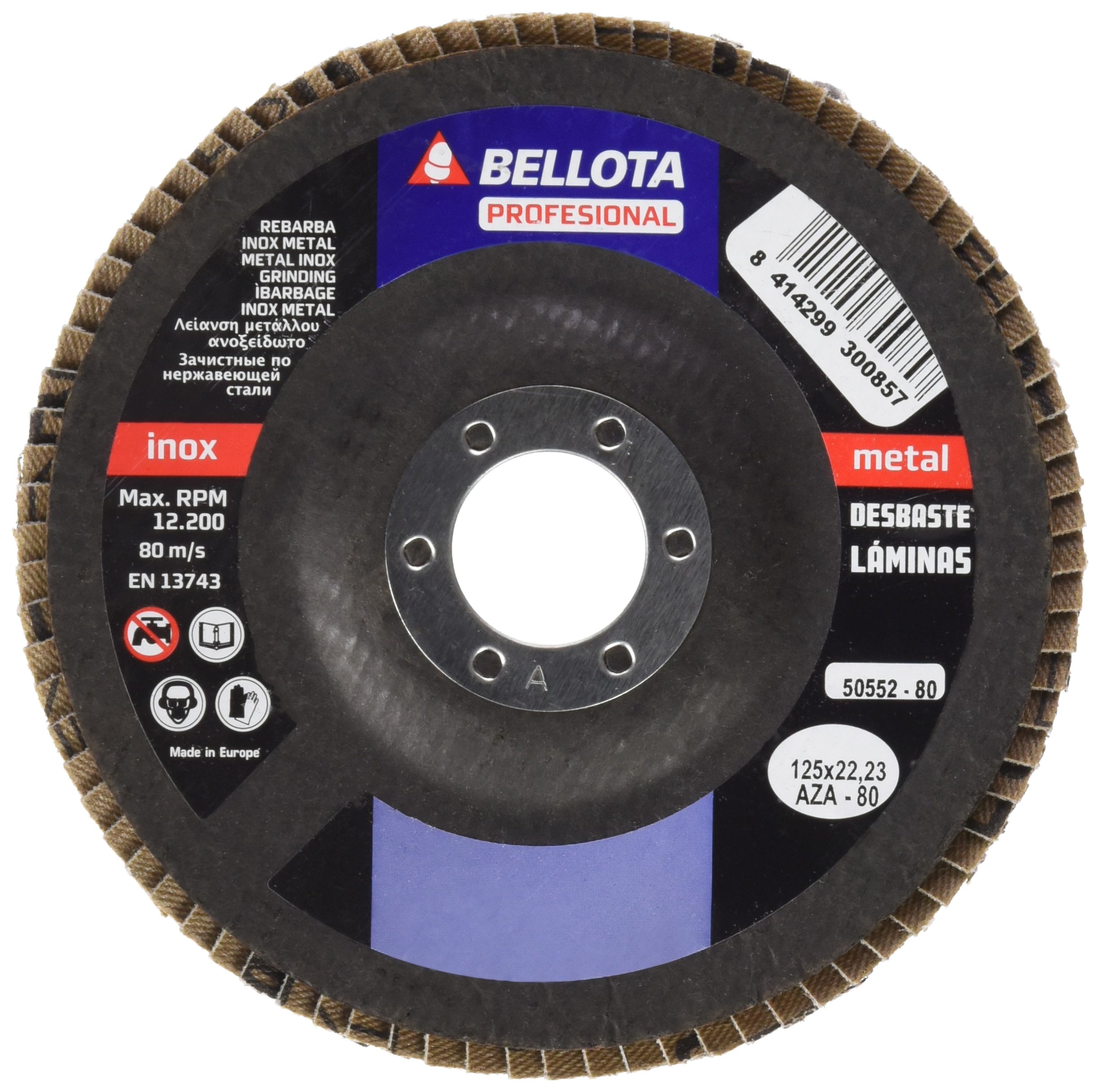 bellota-50552-80-disco-de-l-minas-125-mm-grano-az80-inox-metal image 1