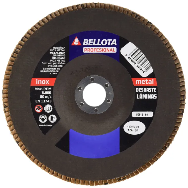 bellota-50612-60-disco-de-l-minas-180-mm-grano-az60-inox-metal image 1
