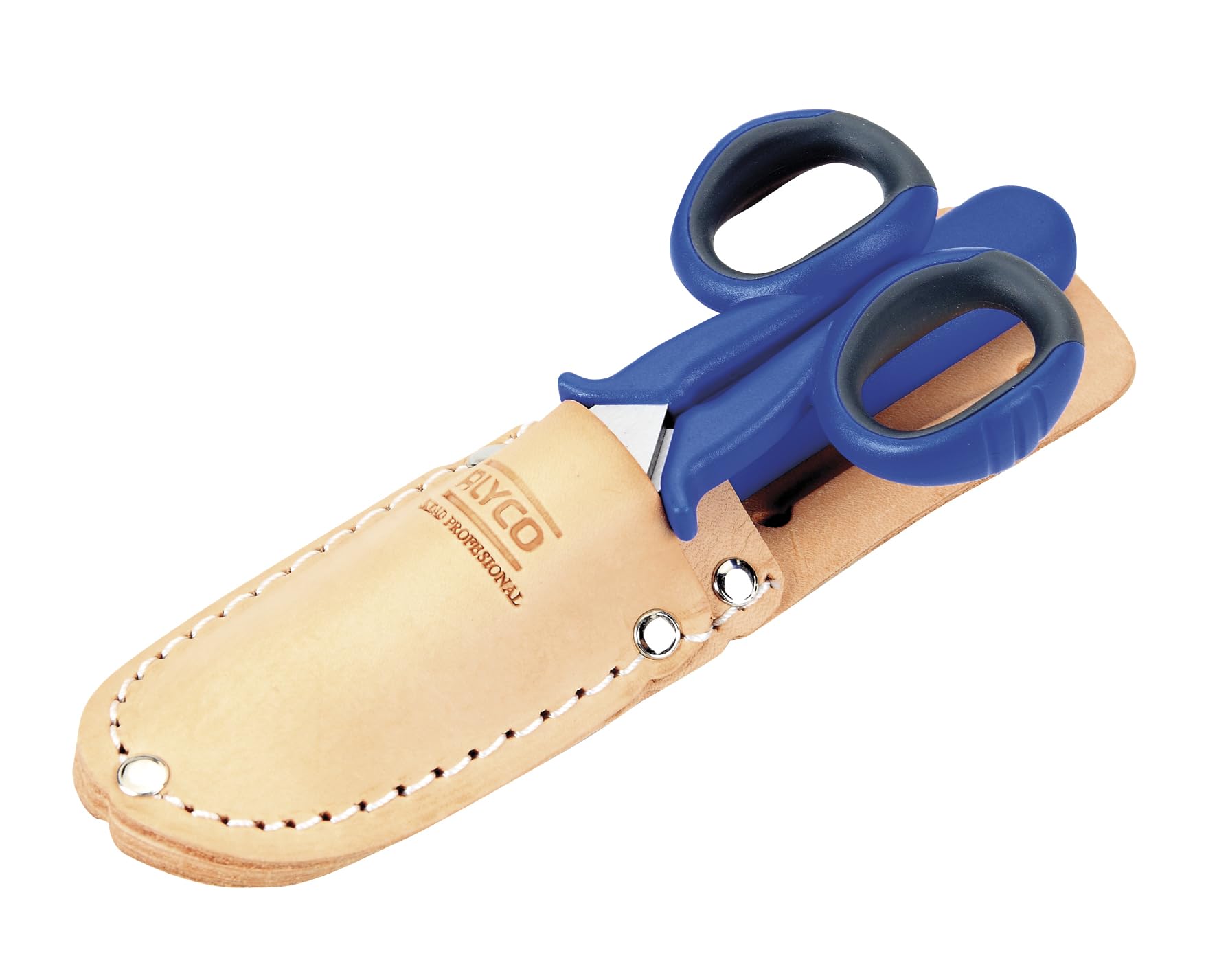 alyco-108020-kit-tijera-electricista-cuchillo-pelacables-cuero image 1