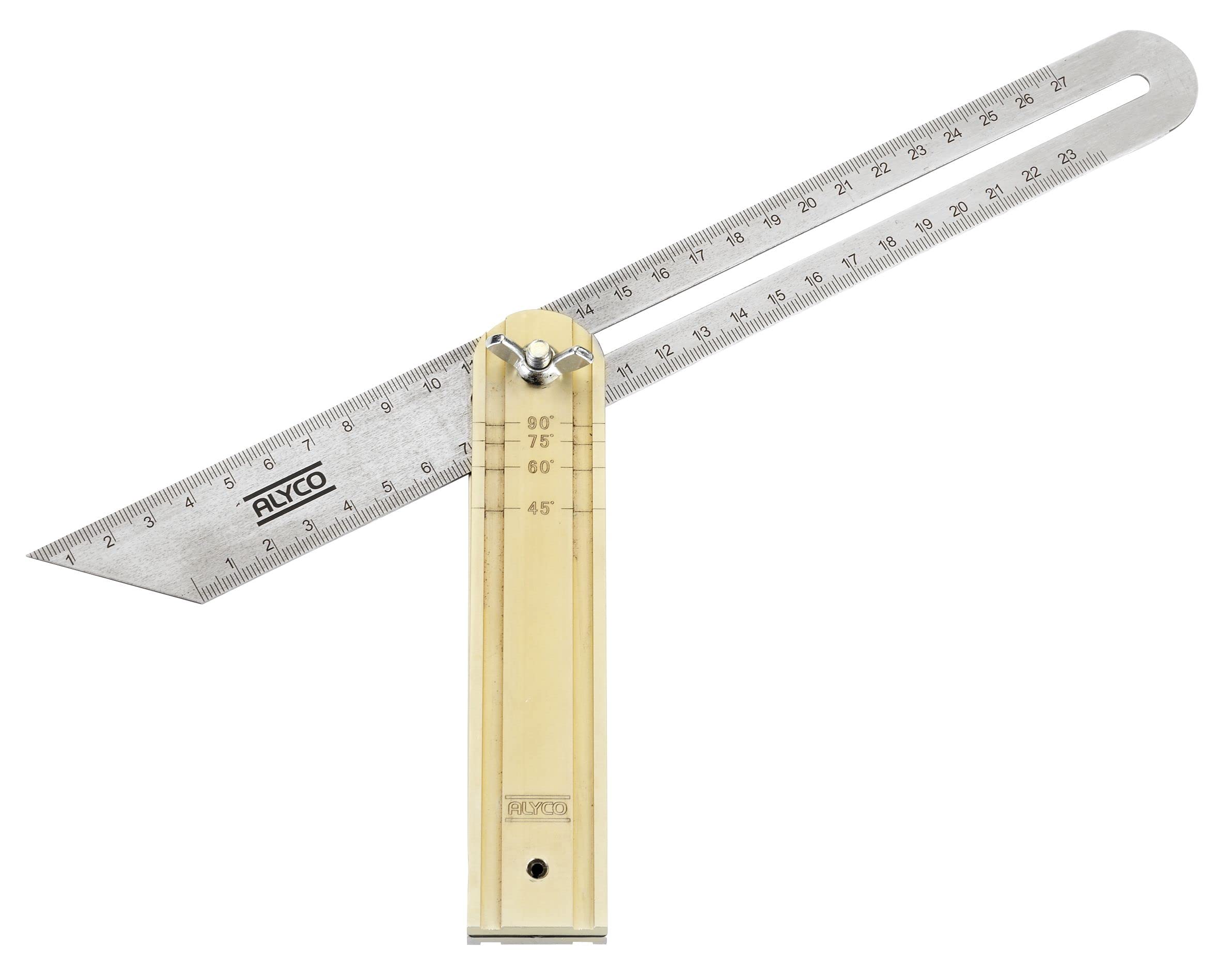 alyco-tools-falsa-escuadra-para-carpintero-acero-inoxidable-300-mm-mango-de-alum image 1