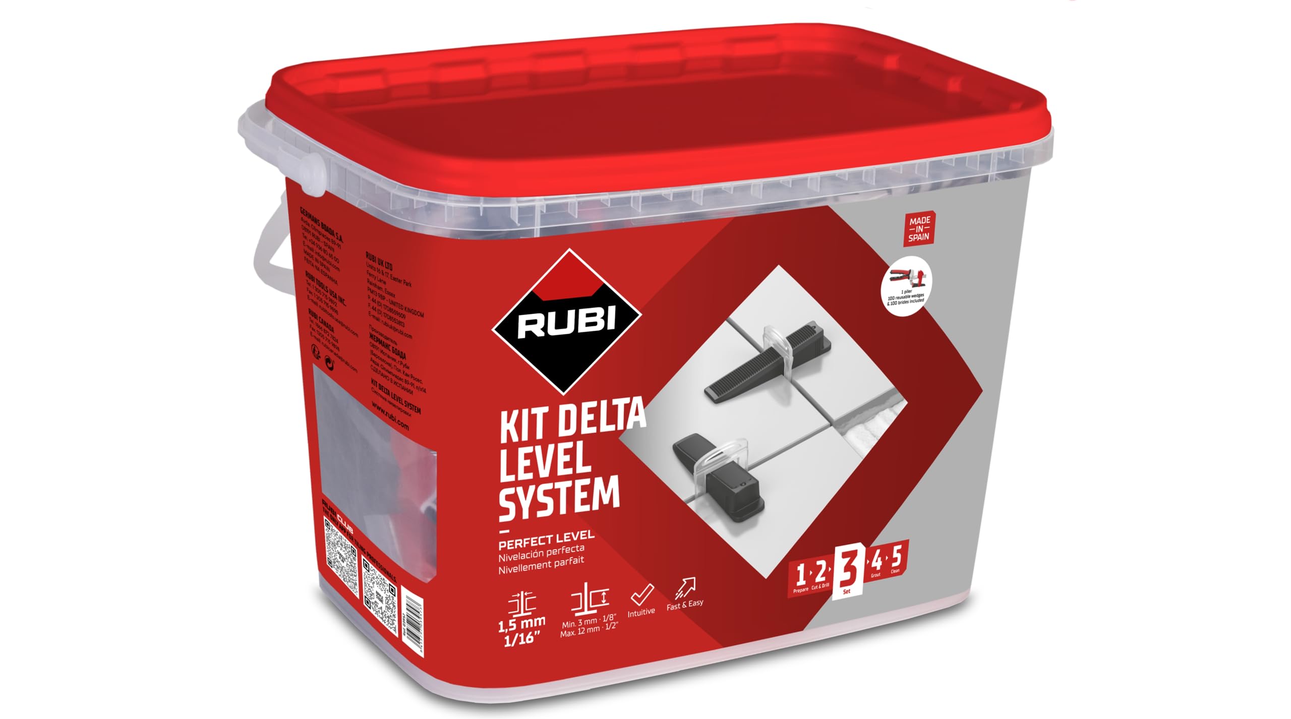 rubi-3957-kit-delta-level-system-1-5-mm-3-12-mm-con-tenaza-100-bridas-y-100-cu-a image 1