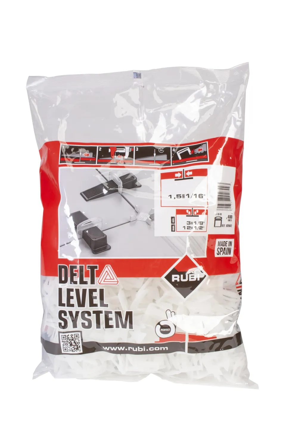 rubi-delta-level-system-brida-nivelaci-n-1-5-mm-3-12-mm-400-uds image 1