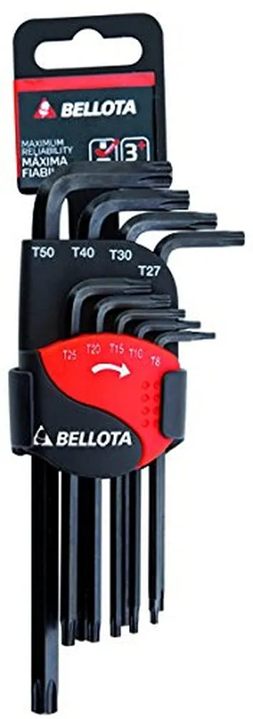 bellota-6459-9-tip-pack-de-9-llaves-torx-punta-inviolable-pavonadas-en-doble-cli image 1