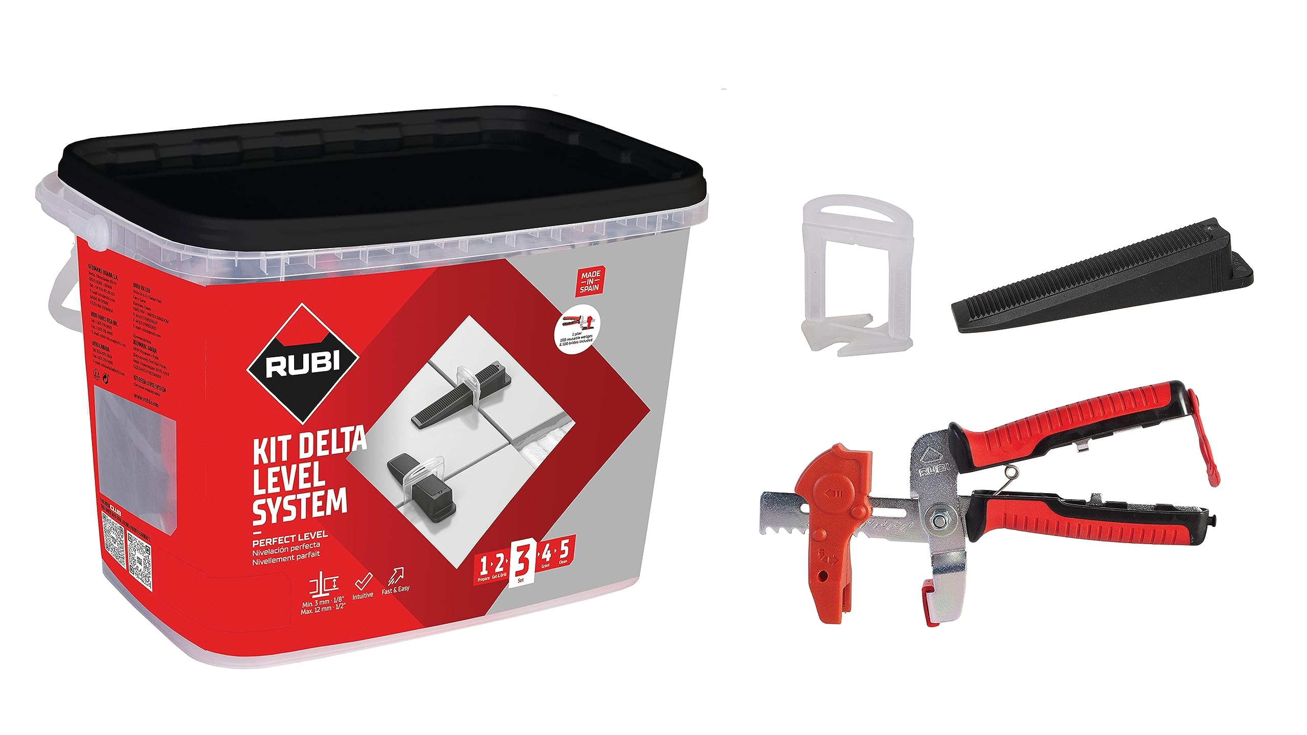 rubi-3958-kit-delta-level-system-2-mm-3-12-mm-tenaza-100-bridas-100-cu-as image 2